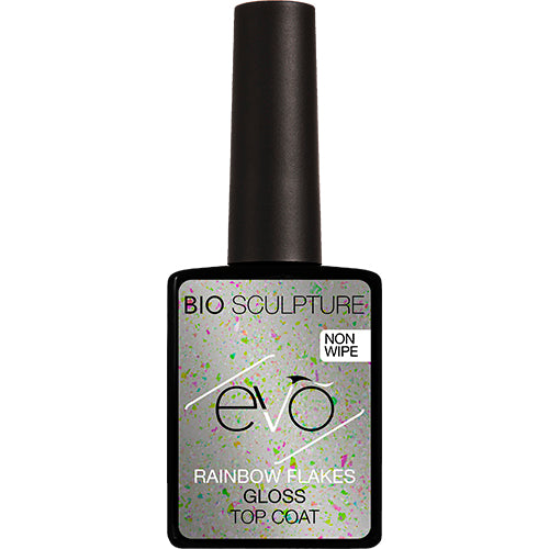 Evo Rainbow Flakes Gloss Top Coat 12ml.