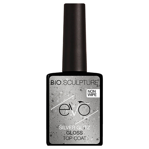 Evo Silver Glitz Gloss Top Coat 12ml.